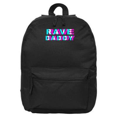 Rave Daddy Edm Music Festival Father Optical Illusion Trippy 16 in Basic Backpack