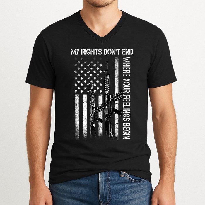 Rights Don't End Where Feelings Begin V-Neck T-Shirt