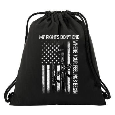 Rights Don't End Where Feelings Begin Drawstring Bag