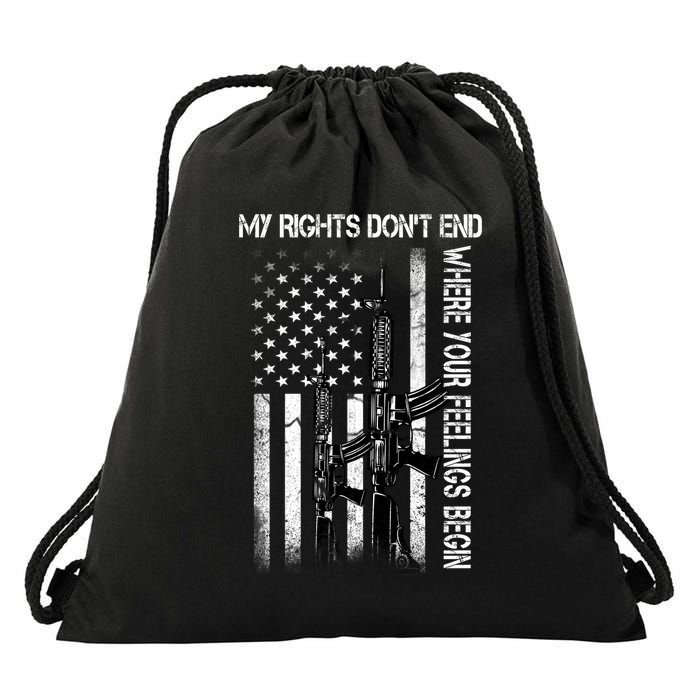 Rights Don't End Where Feelings Begin Drawstring Bag