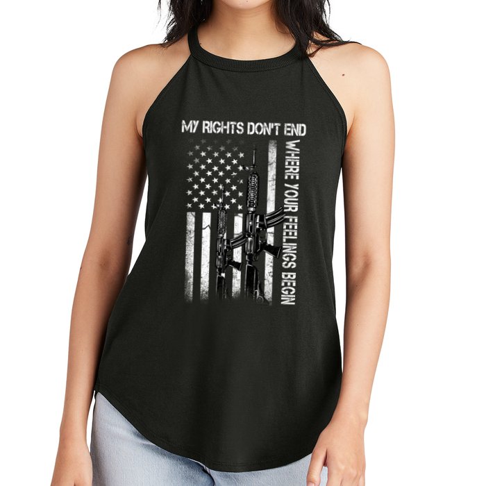 Rights Don't End Where Feelings Begin Women's Perfect Tri Rocker Tank
