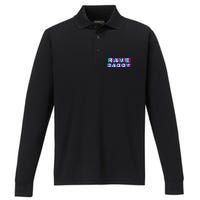 Rave Daddy EDM Music Festival Father Optical Illusion Trippy Performance Long Sleeve Polo