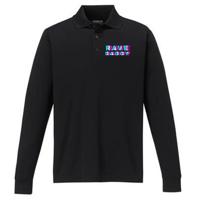 Rave Daddy EDM Music Festival Father Optical Illusion Trippy Performance Long Sleeve Polo