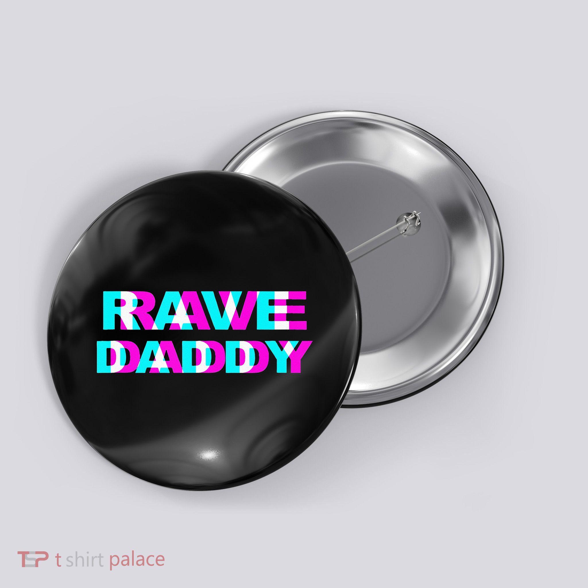 Rave Daddy EDM Music Festival Father Optical Illusion Trippy Button