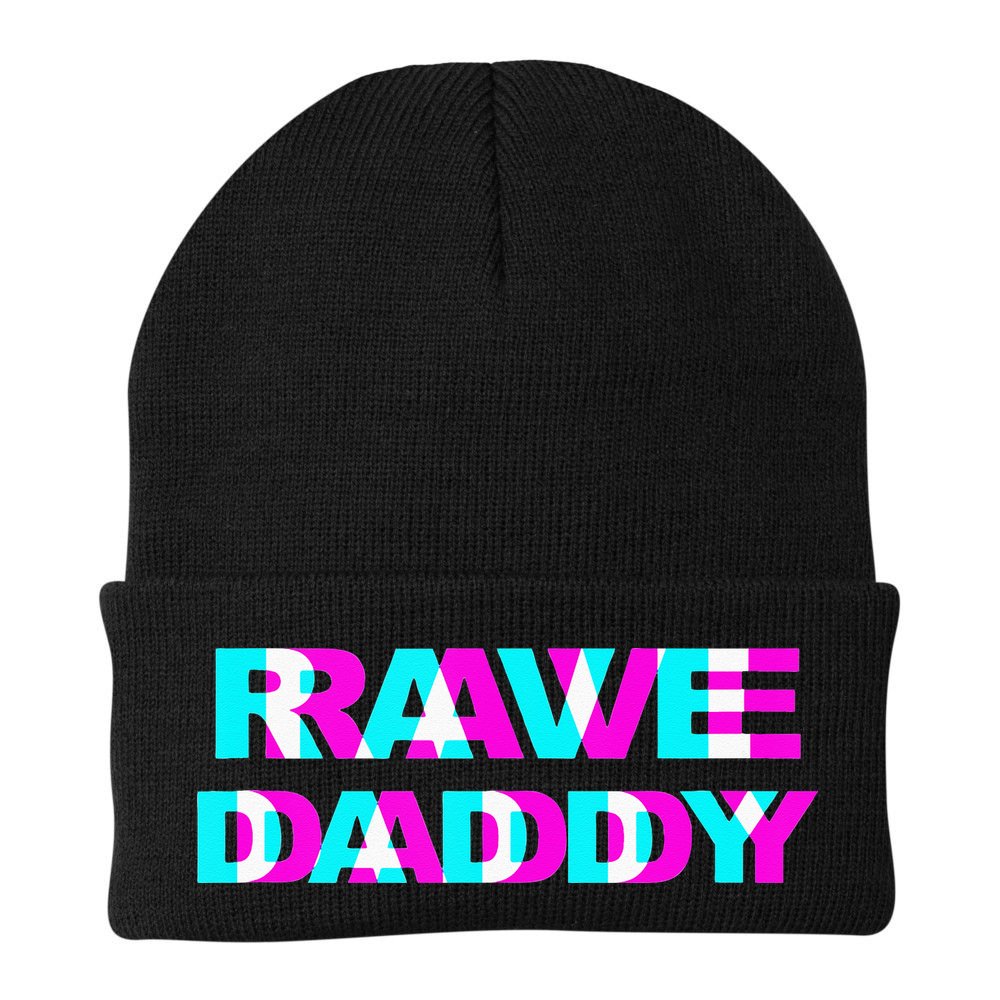 Rave Daddy EDM Music Festival Father Optical Illusion Trippy Beanie