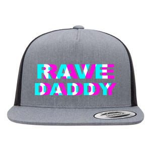 Rave Daddy EDM Music Festival Father Optical Illusion Trippy Flat Bill Trucker Hat