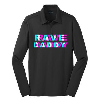 Rave Daddy EDM Music Festival Father Optical Illusion Trippy Silk Touch Performance Long Sleeve Polo