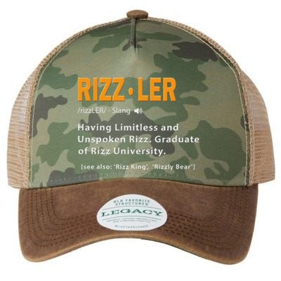 Rizzler Definition Funny Meme Quote Gen Z Alpha Rizz Up Legacy Tie Dye Trucker Hat