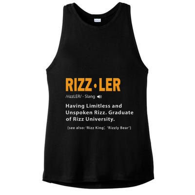 Rizzler Definition Funny Meme Quote Gen Z Alpha Rizz Up Ladies PosiCharge Tri-Blend Wicking Tank
