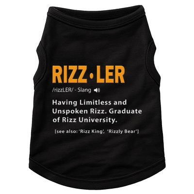 Rizzler Definition Funny Meme Quote Gen Z Alpha Rizz Up Doggie Tank