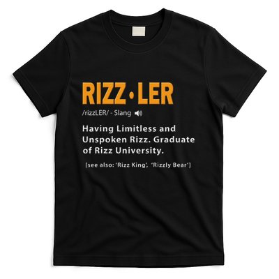Rizzler Definition Funny Meme Quote Gen Z Alpha Rizz Up T-Shirt