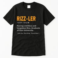 Rizzler Definition Funny Meme Quote Gen Z Alpha Rizz Up Tall T-Shirt