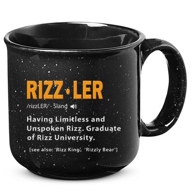 Rizzler Definition Funny Meme Quote Gen Z Alpha Rizz Up 15oz Campfire Ceramic Mug