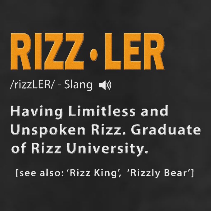 Rizzler Definition Funny Meme Quote Gen Z Alpha Rizz Up Large Microfiber Waffle Golf Towel