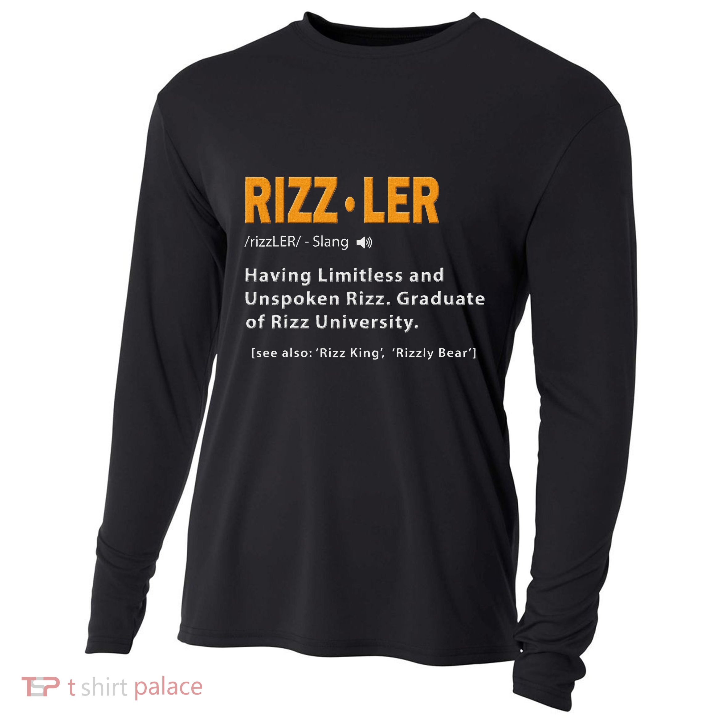 Rizzler Definition Funny Meme Quote Gen Z Alpha Rizz Up Cooling Performance Long Sleeve Crew