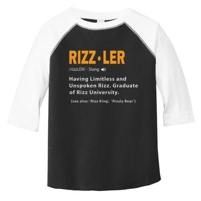 Rizzler Definition Funny Meme Quote Gen Z Alpha Rizz Up Toddler Fine Jersey T-Shirt