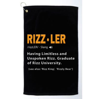 Rizzler Definition Funny Meme Quote Gen Z Alpha Rizz Up Golf Towel