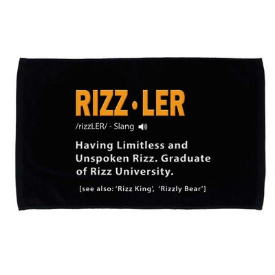 Rizzler Definition Funny Meme Quote Gen Z Alpha Rizz Up Microfiber Hand Towel