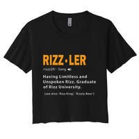 Rizzler Definition Funny Meme Quote Gen Z Alpha Rizz Up Women's Crop Top Tee