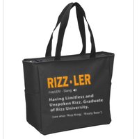 Rizzler Definition Funny Meme Quote Gen Z Alpha Rizz Up Zip Tote Bag