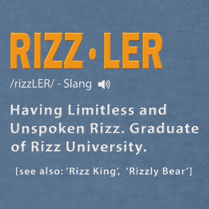 Rizzler Definition Funny Meme Quote Gen Z Alpha Rizz Up Garment-Dyed Sweatshirt