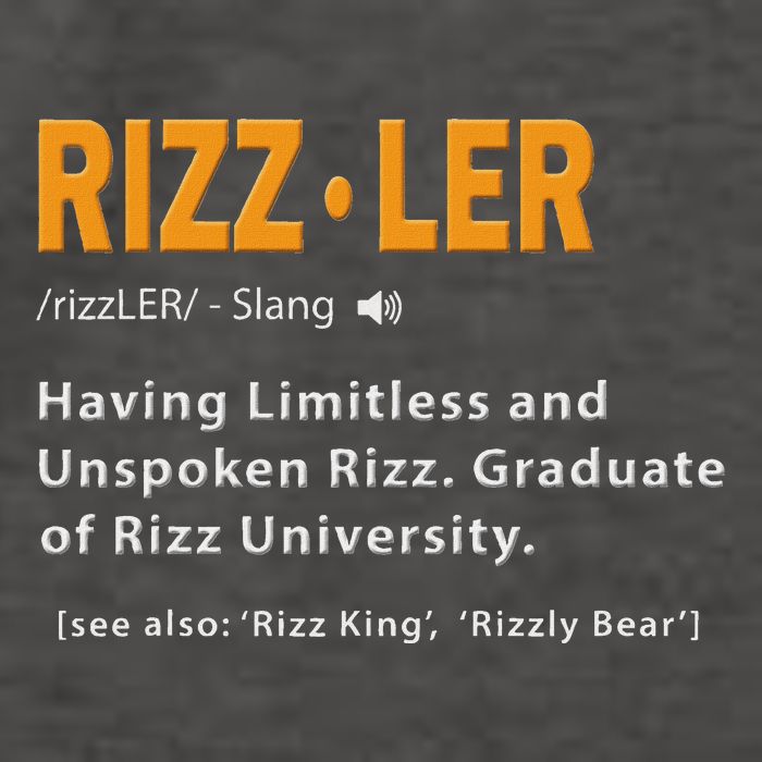 Rizzler Definition Funny Meme Quote Gen Z Alpha Rizz Up Vector Backpack