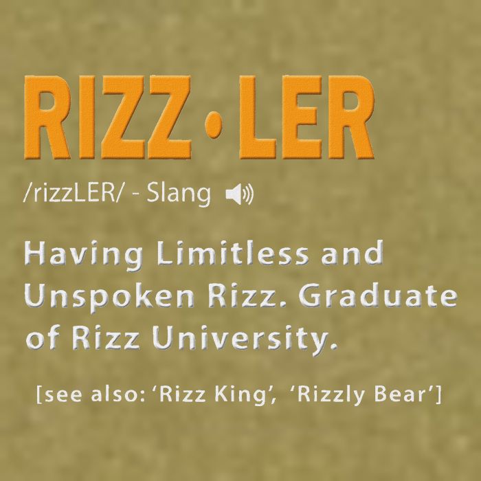Rizzler Definition Funny Meme Quote Gen Z Alpha Rizz Up Garment-Dyed Women's Muscle Tee