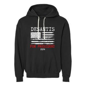 Ron Desantis For President 2024 Garment-Dyed Fleece Hoodie