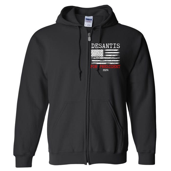 Ron Desantis For President 2024 Full Zip Hoodie