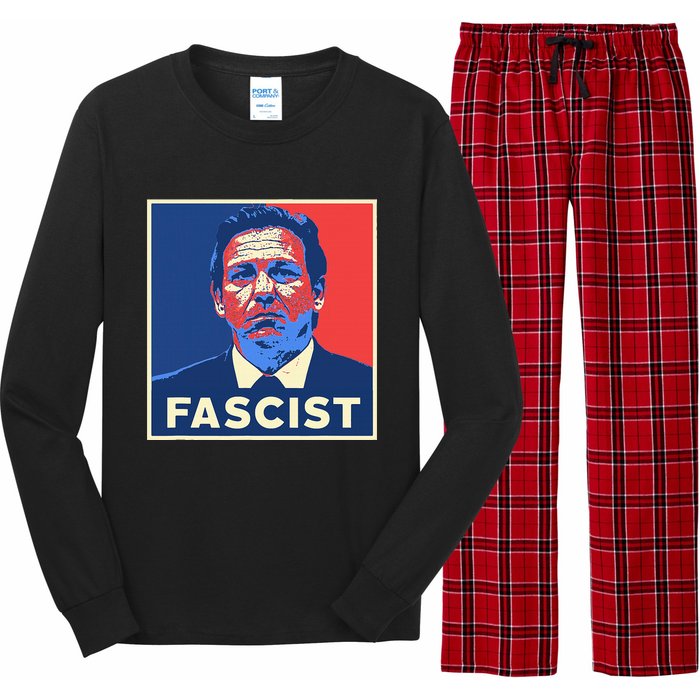 Ron Desantis Fascist Portrait Bad Florida Governor Long Sleeve Pajama Set