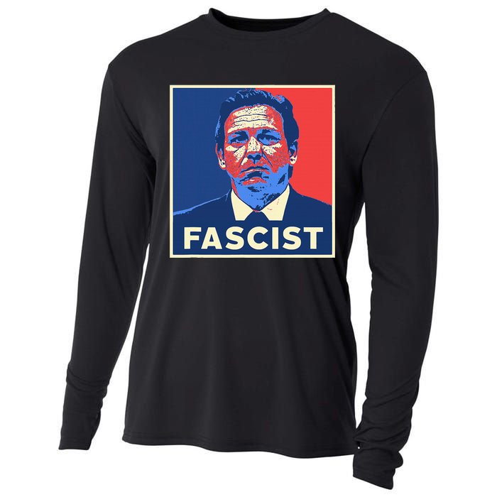 Ron Desantis Fascist Portrait Bad Florida Governor Cooling Performance Long Sleeve Crew