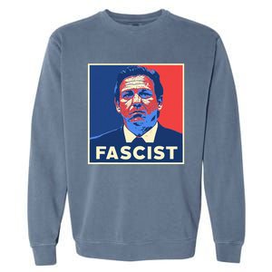 Ron Desantis Fascist Portrait Bad Florida Governor Garment-Dyed Sweatshirt