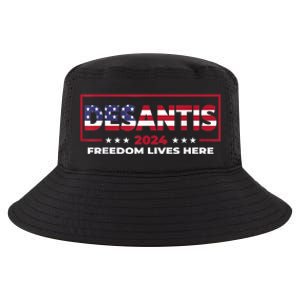 Ron DeSantis Freedom Lives Here Florida 2024 US Flag Cool Comfort Performance Bucket Hat