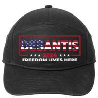 Ron DeSantis Freedom Lives Here Florida 2024 US Flag 7-Panel Snapback Hat