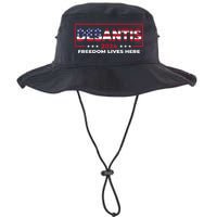 Ron DeSantis Freedom Lives Here Florida 2024 US Flag Legacy Cool Fit Booney Bucket Hat