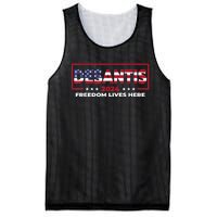 Ron DeSantis Freedom Lives Here Florida 2024 US Flag Mesh Reversible Basketball Jersey Tank