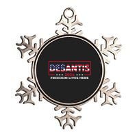 Ron DeSantis Freedom Lives Here Florida 2024 US Flag Metallic Star Ornament