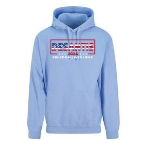 Ron DeSantis Freedom Lives Here Florida 2024 US Flag Unisex Surf Hoodie