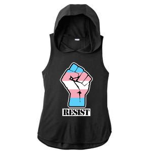 Resist Demigirl Fist Flag Ladies PosiCharge Tri-Blend Wicking Draft Hoodie Tank