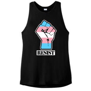 Resist Demigirl Fist Flag Ladies PosiCharge Tri-Blend Wicking Tank