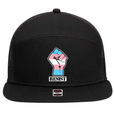 Resist Demigirl Fist Flag 7 Panel Mesh Trucker Snapback Hat