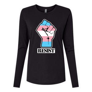 Resist Demigirl Fist Flag Womens Cotton Relaxed Long Sleeve T-Shirt