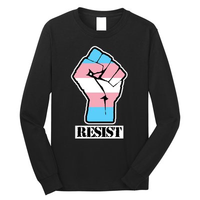Resist Demigirl Fist Flag Long Sleeve Shirt