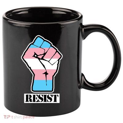 Resist Demigirl Fist Flag 11oz C Handle Ceramic Mug