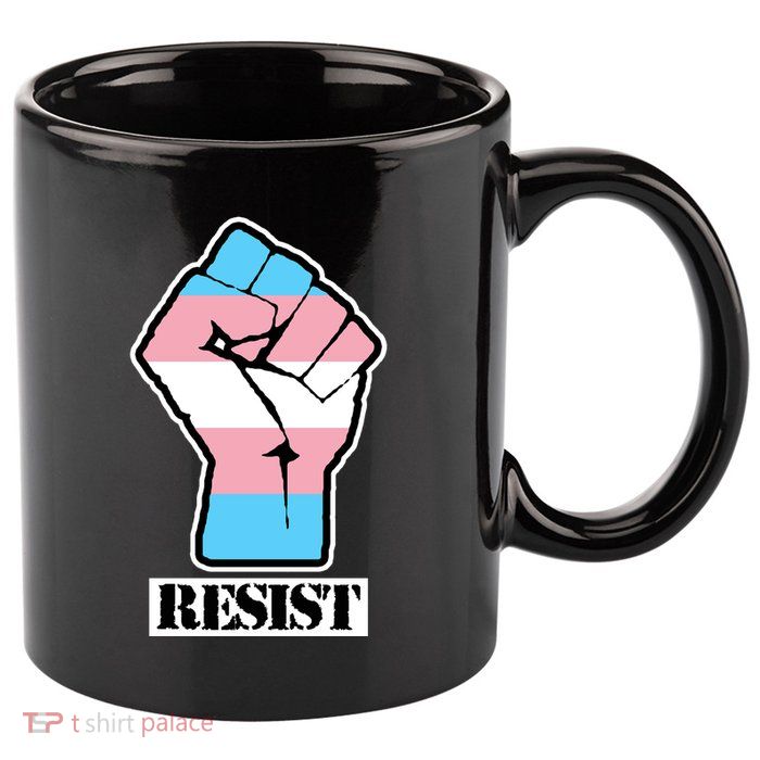 Resist Demigirl Fist Flag 11oz C Handle Ceramic Mug