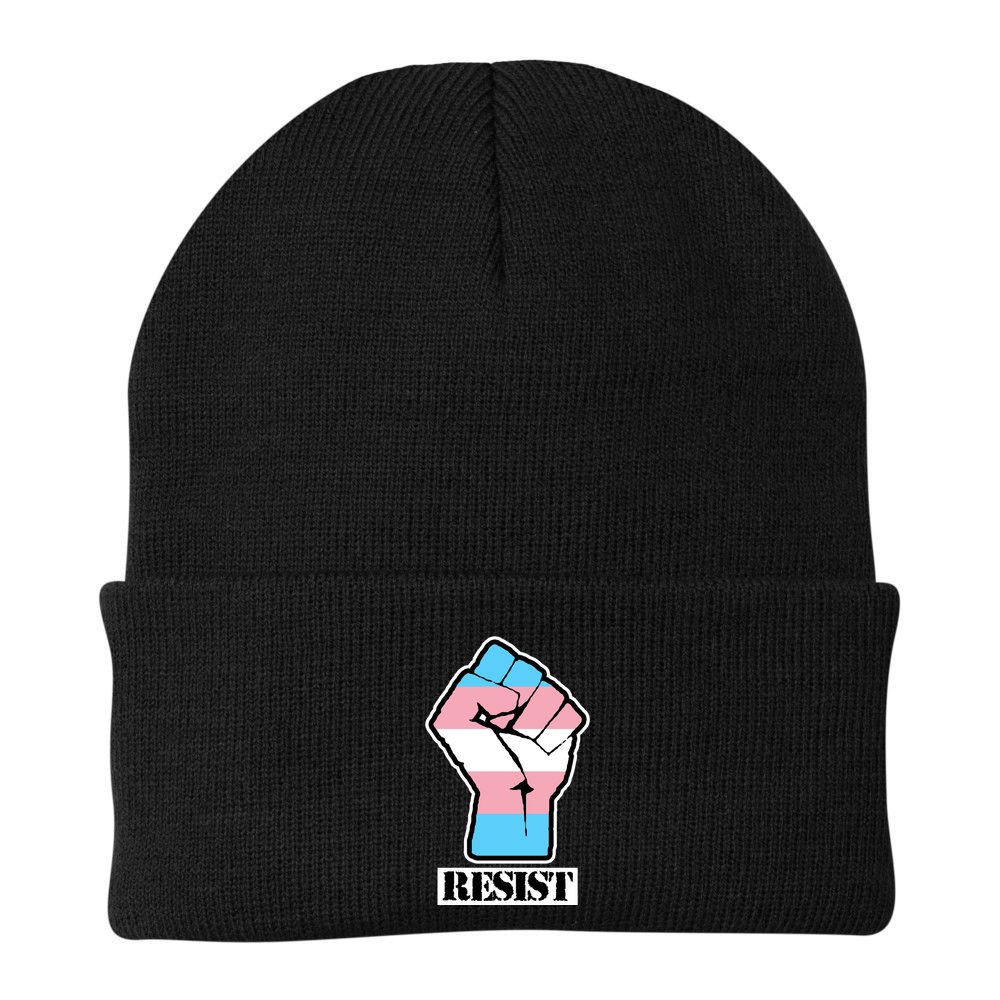 Resist Demigirl Fist Flag Beanie