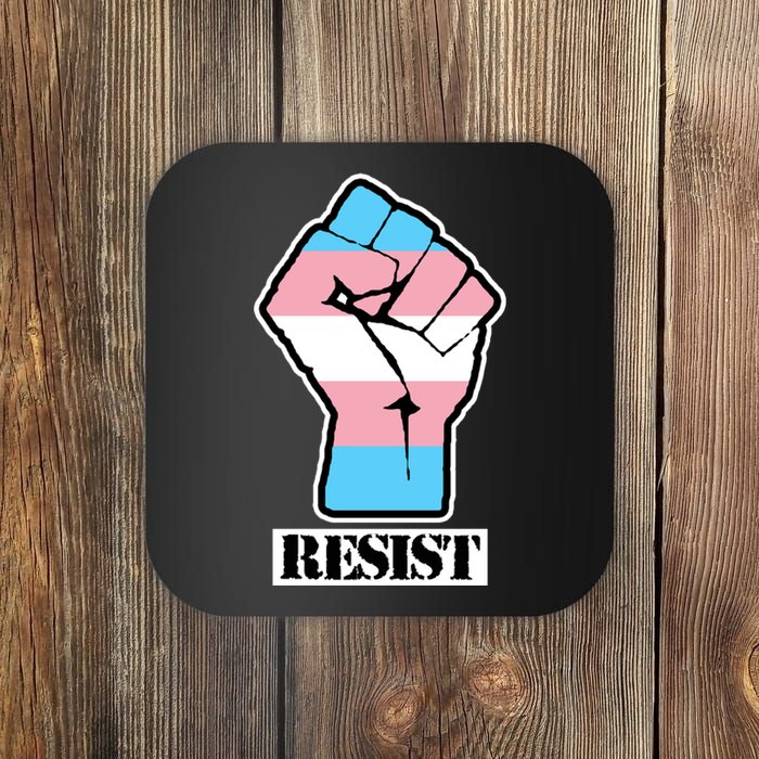 Resist Demigirl Fist Flag Coaster