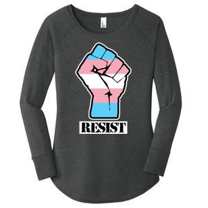 Resist Demigirl Fist Flag Women's Perfect Tri Tunic Long Sleeve Shirt