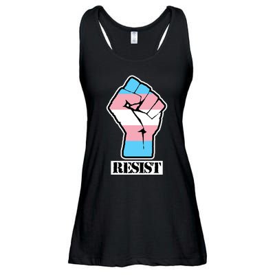 Resist Demigirl Fist Flag Ladies Essential Flowy Tank