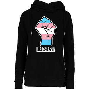 Resist Demigirl Fist Flag Womens Funnel Neck Pullover Hood